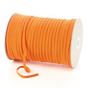 TPE11 6mm 8 Cord Flat Braided Elastic Orange PG738 Kalsi Cords