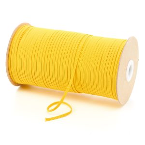 TPE50 3mm 4 Cord Flat Braided Elastic Yellow PG720 Kalsi Cords