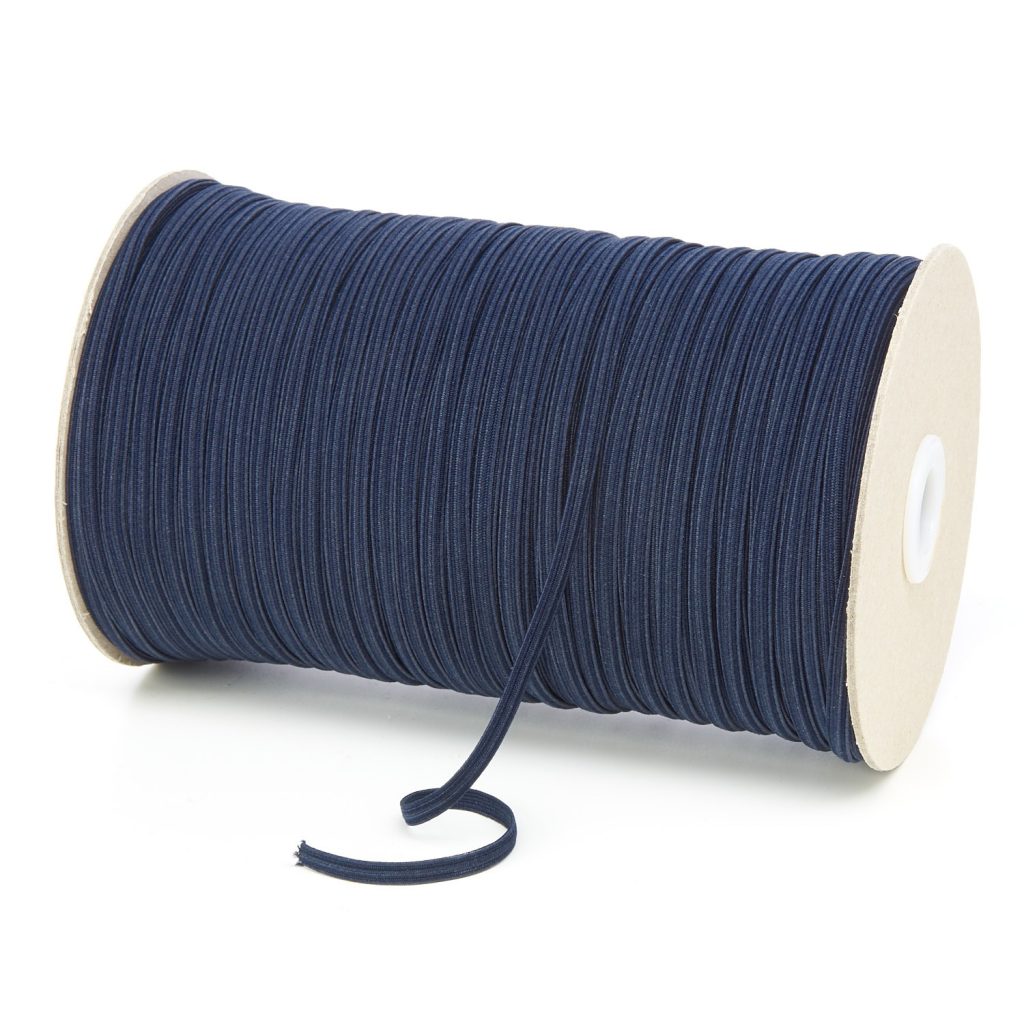 TPE10 4mm 6 Cord Flat Braided Elastic Dark Navy PG791 Kalsi Cords
