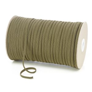 TPE10 4mm 6 Cord Flat Braided Elastic Khaki PG811 Kalsi Cords