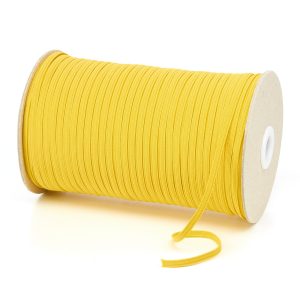 TPE10 4mm 6 Cord Flat Braided Elastic Yellow PG720 Kalsi Cords