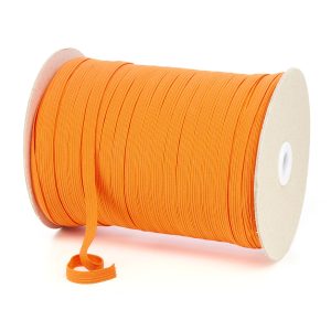 TPE225 8mm 10 Cord Flat Braided Elastic Orange PG738 Kalsi Cords