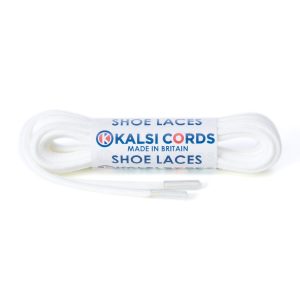 C250 2mm Thin Round Premium Cotton Shoe Laces White 1 Kalsi Cords