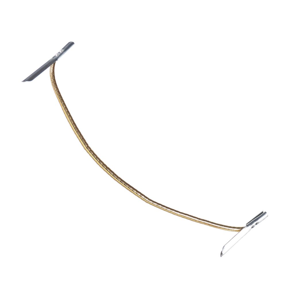 2mm Round Lurex Elastic Metal Tongue Tags Gold MTNG LXE1 GLD 1 Kalsi Cords 1