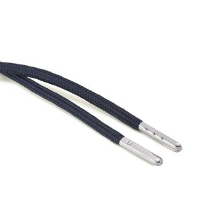 T621 5mm Round Polyester Draw String Dark Navy 2 Silver Metal Tip Kalsi Cords