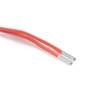 T621 5mm Round Polyester Draw String Fluorescent Pink 2 Silver Metal Tip Kalsi Cords