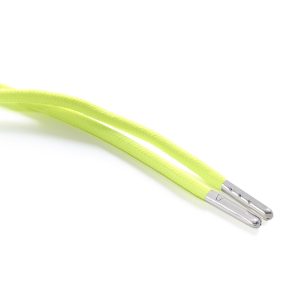 T621 5mm Round Polyester Draw String Fluorescent Yellow 2 Silver Metal Tip Kalsi Cords
