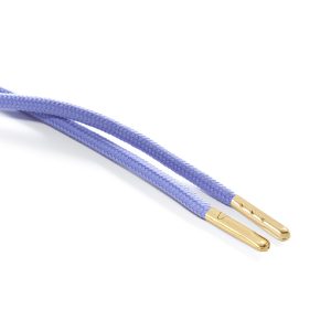 T621 5mm Round Polyester Draw String Lilac 2 Gold Metal Tip Kalsi Cords