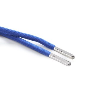 T621 5mm Round Polyester Draw String Royal Blue 2 Silver Metal Tip Kalsi Cords