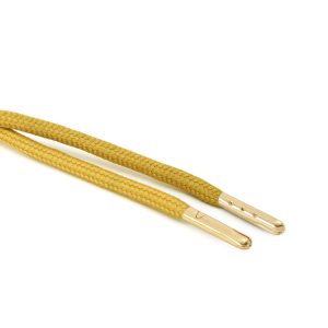T621 5mm Round Polyester Draw String Sovereign Gold 2 Gold Metal Tip Kalsi Cords