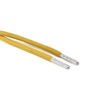 T621 5mm Round Polyester Draw String Sovereign Gold 2 Silver Metal Tip Kalsi Cords