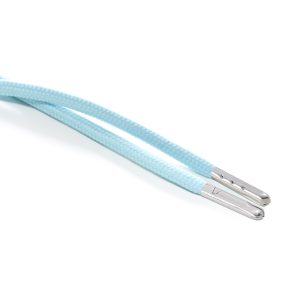 T621 5mm Round Polyester Draw String Turquoise 2 Silver Metal Tip Kalsi Cords
