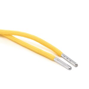 T621 5mm Round Polyester Draw String Yellow 2 Silver Metal Tip Kalsi Cords