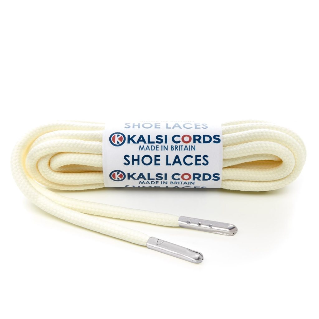 T621 5mm Round Polyester Shoe Laces Ermine 1 Silver Metal Tip Kalsi Cords