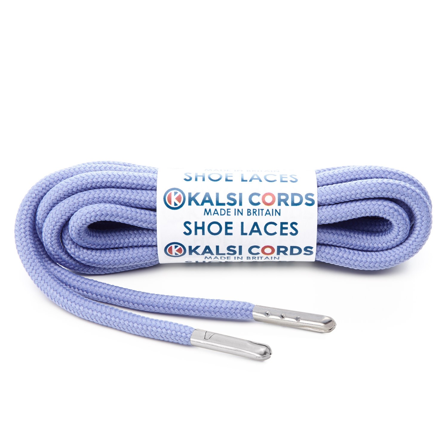 T621 5mm Round Polyester Shoe Laces Lilac 1 Silver Metal Tip Kalsi Cords