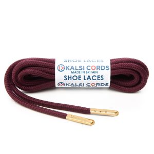 T621 5mm Round Polyester Shoe Laces Porto 1 Gold Metal Tip Kalsi Cords