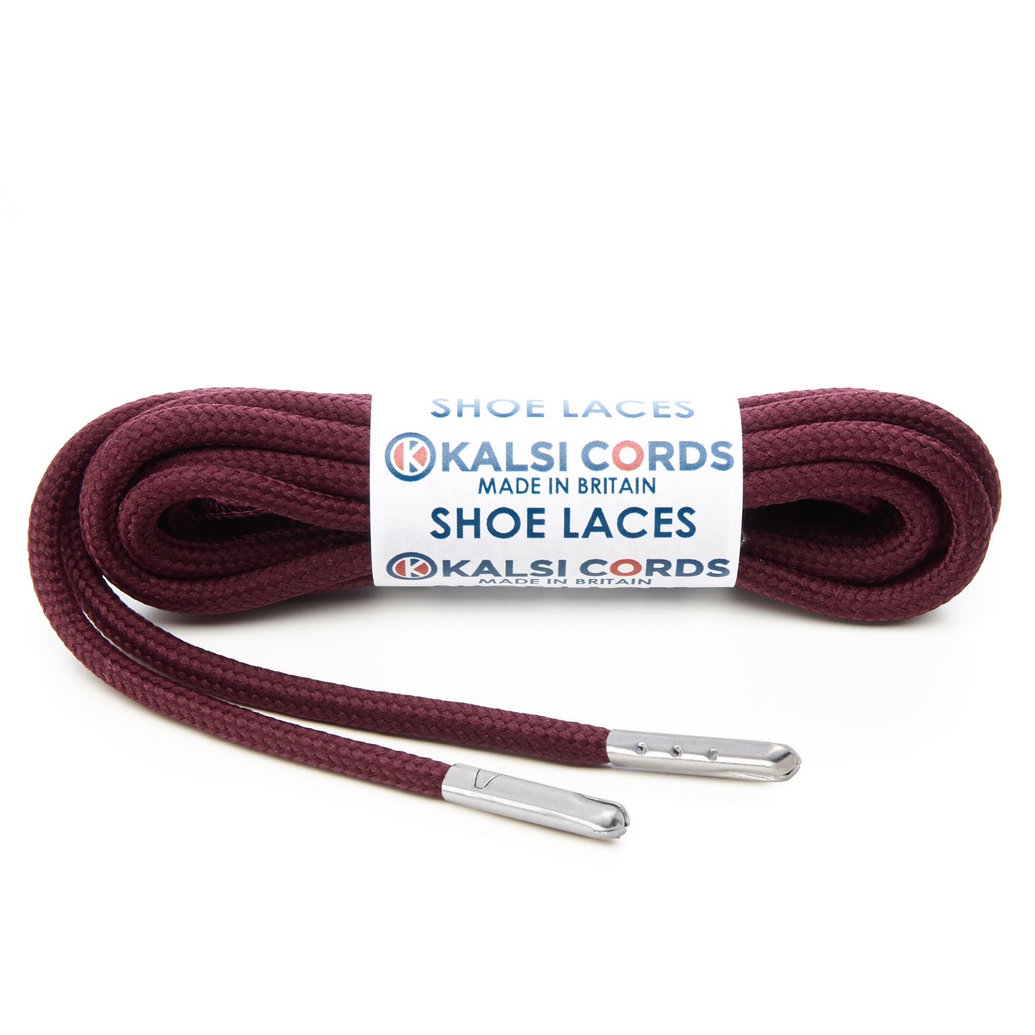 T621 5mm Round Polyester Shoe Laces Porto 1 Silver Metal Tip Kalsi Cords