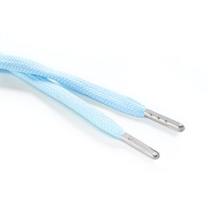 R1176 9mm Flat Tubular Draw String Baby Blue 2 Silver Metal Tips Kalsi Cords
