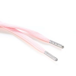 R1176 9mm Flat Tubular Draw String Baby Pink 2 Silver Metal Tips Kalsi Cords