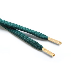 R1176 9mm Flat Tubular Draw String Cedar Green 2 Gold Metal Tips Kalsi Cords