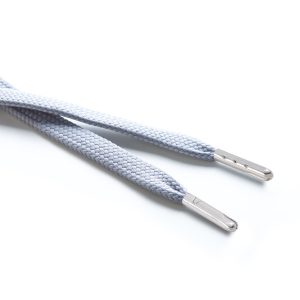 R1176 9mm Flat Tubular Draw String Frosted Silver 2 Silver Metal Tips Kalsi Cords