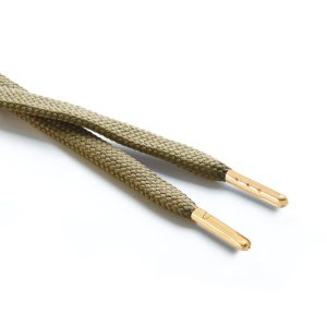 R1176 9mm Flat Tubular Draw String Khaki 2 Gold Metal Tips Kalsi Cords