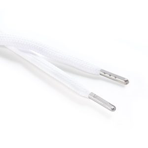 R1176 9mm Flat Tubular Draw String Optic White 2 Silver Metal Tips Kalsi Cords