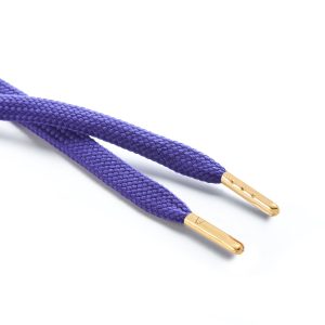R1176 9mm Flat Tubular Draw String Purple 2 Gold Metal Tips Kalsi Cords