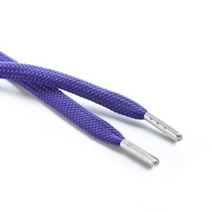R1176 9mm Flat Tubular Draw String Purple 2 Silver Metal Tips Kalsi Cords