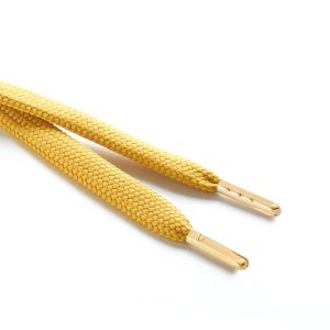 R1176 9mm Flat Tubular Draw String Sovereign Gold 2 Gold Metal Tips Kalsi Cords