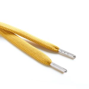 R1176 9mm Flat Tubular Draw String Sovereign Gold 2 Silver Metal Tips Kalsi Cords