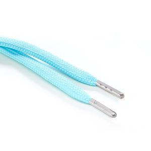 R1176 9mm Flat Tubular Draw String Turquoise 2 Silver Metal Tips Kalsi Cords