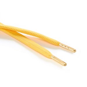 R1176 9mm Flat Tubular Draw String Yellow 2 Gold Metal Tips Kalsi Cords