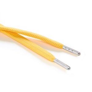 R1176 9mm Flat Tubular Draw String Yellow 2 Silver Metal Tips Kalsi Cords