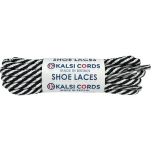 Black White T621 5mm Round Cord Twisted Spiral Shoe Laces Kalsi Cords
