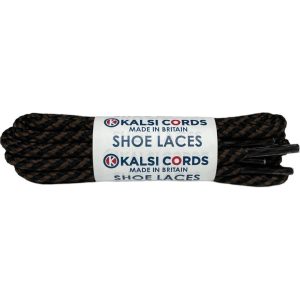 Black York Brown T621 5mm Round Cord Twisted Spiral Shoe Laces Kalsi Cords
