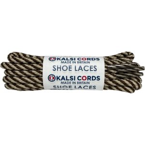 Cream York Brown T621 5mm Round Cord Twisted Spiral Shoe Laces Kalsi Cords