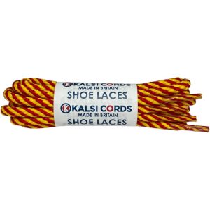 Red Yellow T621 5mm Round Cord Twisted Spiral Shoe Laces Kalsi Cords