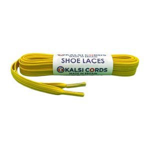 Yellow Flat Elastic Shoe Laces TPE11 6mm Kalsi Cords