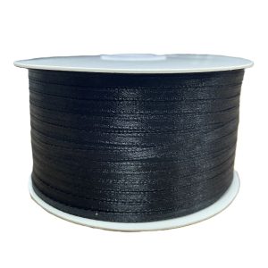 Kalsi Cords Black 39 3mm Double-Sided Satin Ribbon 300m