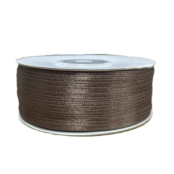 Kalsi Cords | Chocolate 3mm Double-Sided Satin Ribbon 100m