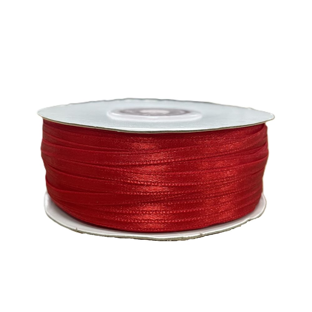 Kalsi Cords Red 107 3mm Double-Sided Satin Ribbon 100m