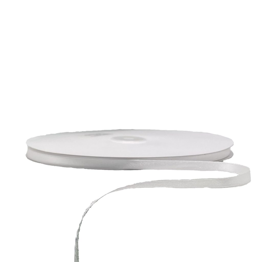 Kalsi Cords White 101 6mm Double-Sided Satin Ribbon 91M