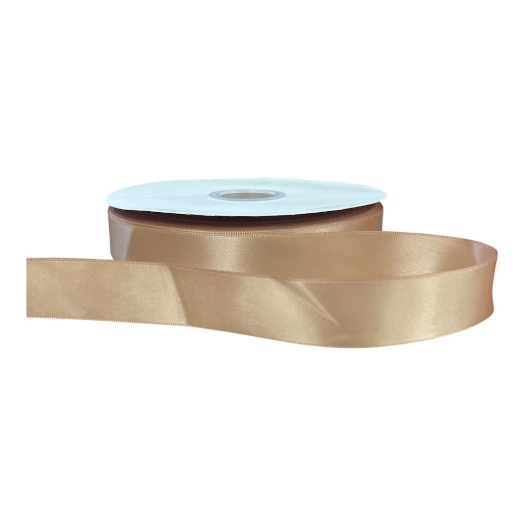 Kalsi Cords Beige 835 25mm Double-Sided Satin Ribbon 91m