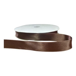 Kalsi Cords Chocolate 130 25mm Double-Sided Satin Ribbon 91m