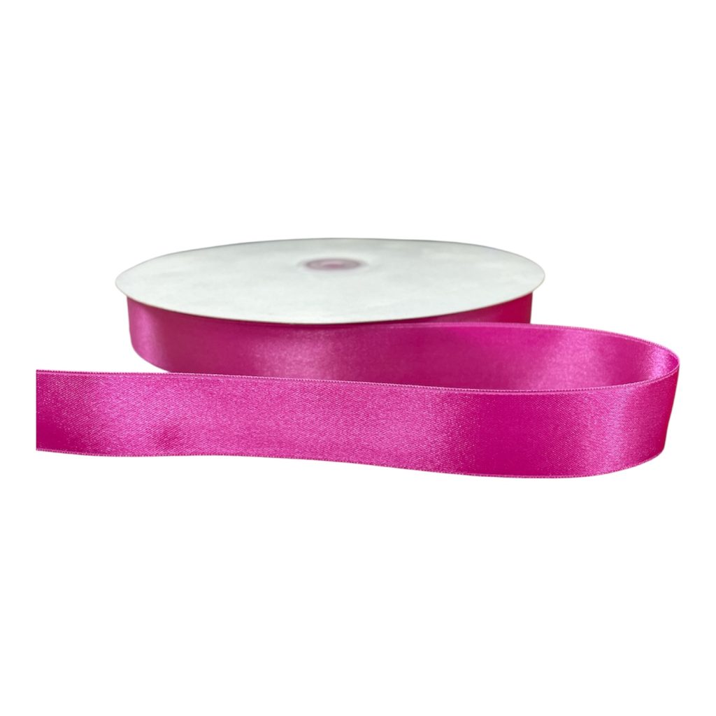 Kalsi Cords Fuchsia 109 25mm Double-Sided Satin Ribbon 91m