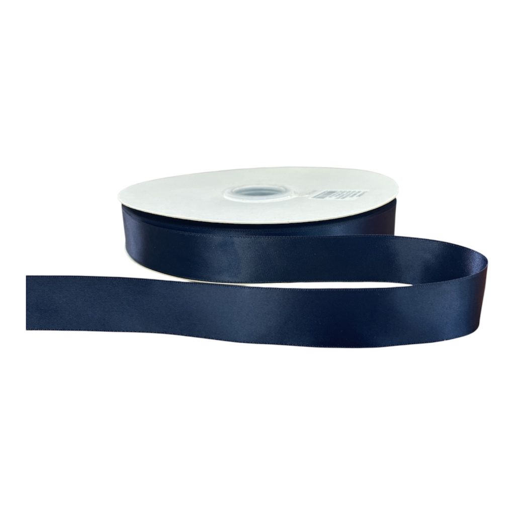 Kalsi Cords Navy Blue 370 25mm Double-Sided Satin Ribbon 91m