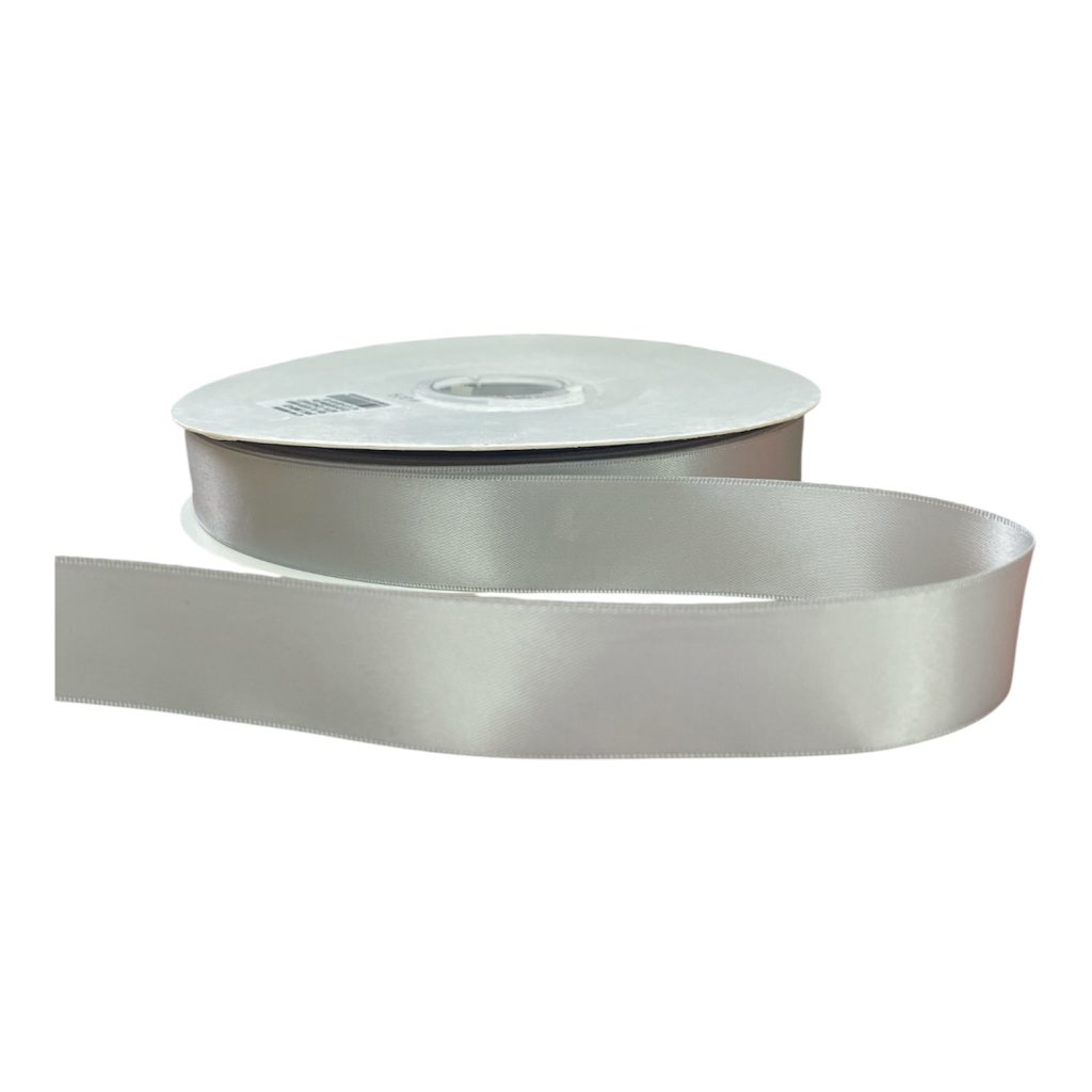 Kalsi Cords Shell Grey 007 25mm Double-Sided Satin Ribbon 91m