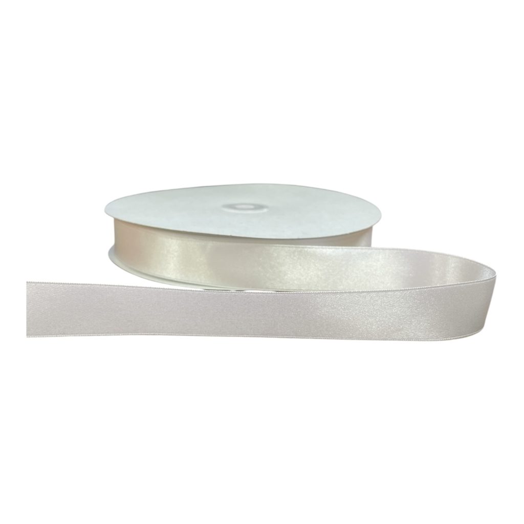 Kalsi Cords White 101 25mm Double-Sided Satin Ribbon 91m
