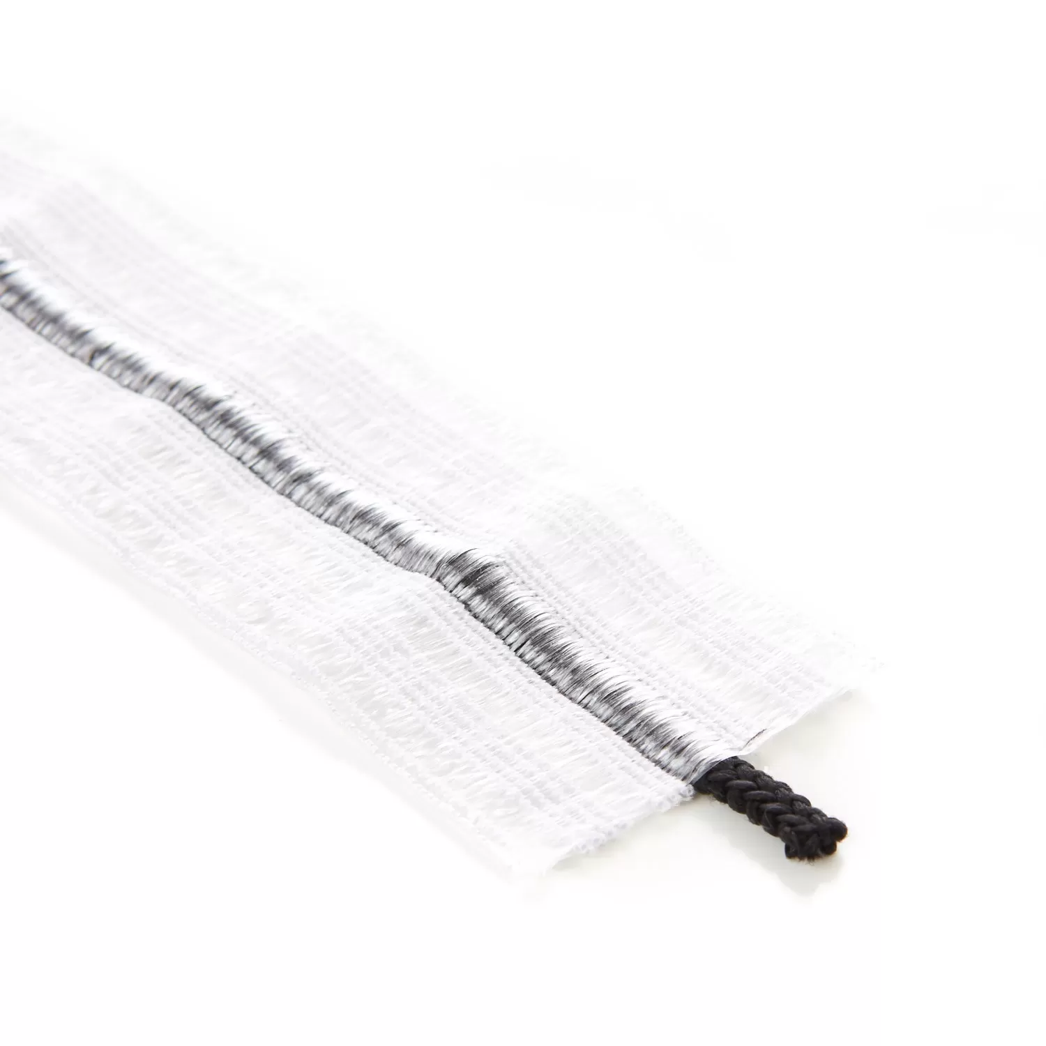 48mm Bonadex Waistband Elastic White Ecru with Black Drawstring Drawcord by Kalsi Cords